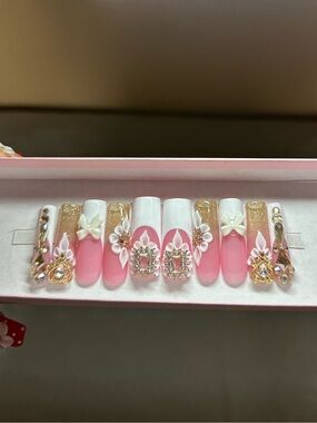 Handmade Press On Nails Long😍